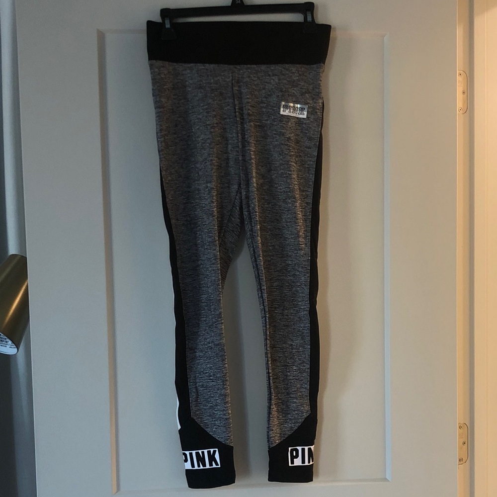 PINK Gray and Black Leggings